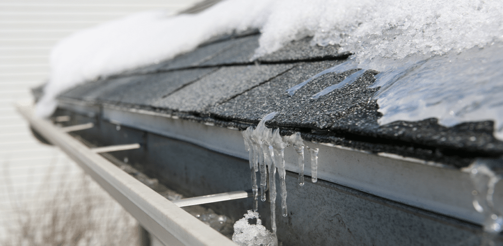 roof covered in ice
